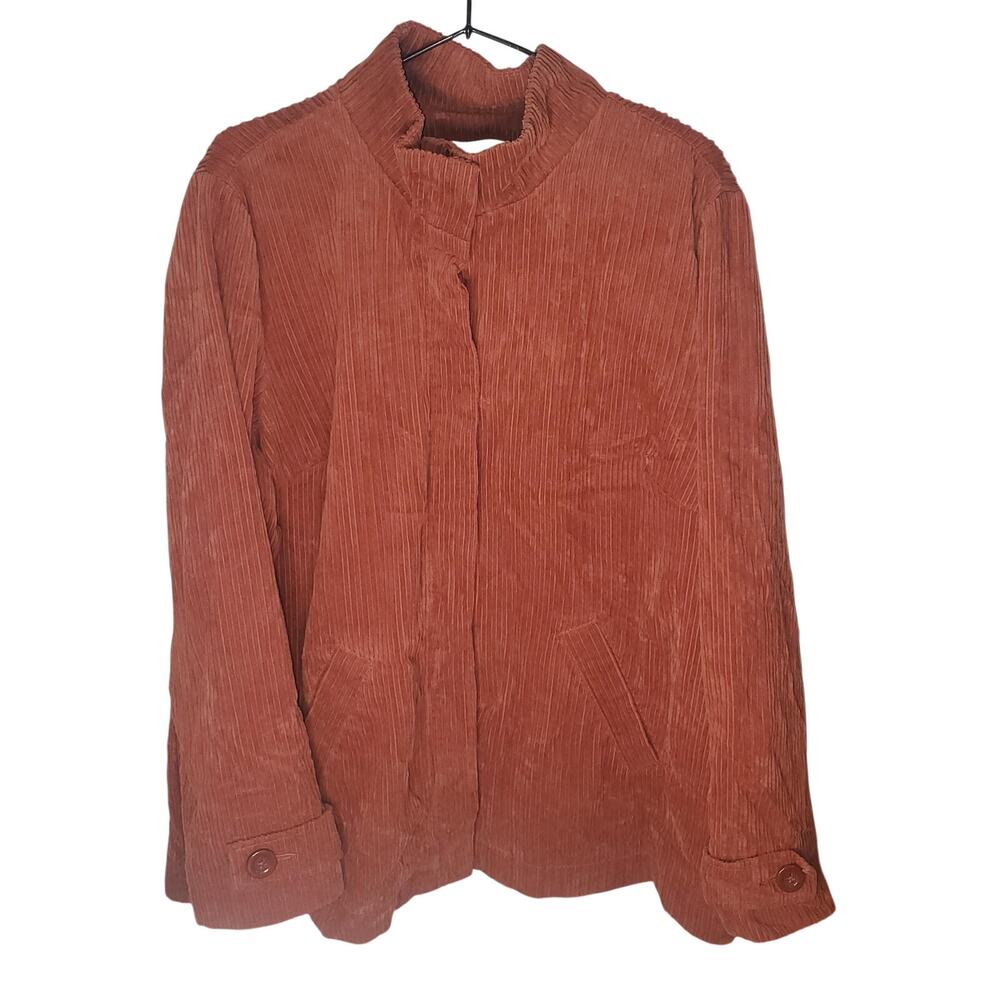 Relativity Burnt Orange Corduroy Lined Jacket Shacket Women’s XL